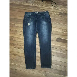 Dittos Jeans Women's Boyfriend Crop Low Rise Two Tone Medium Wash Denim Size 29